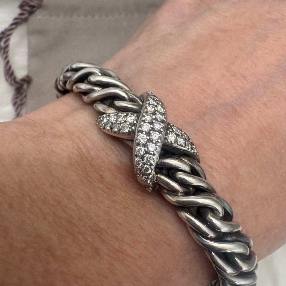 David Yurman Diamond X Lyrica Bracelet .925 - Picture 11 of 11
